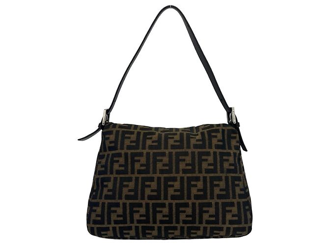 Fendi Mamma Bucket Zucca FF Logo Hardware Schultertasche Braun Schwarz - Ansicht 3