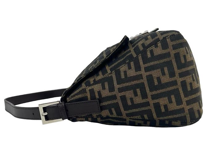 Fendi Mamma Bucket Zucca FF Logo Hardware Schultertasche Braun Schwarz - Ansicht 5