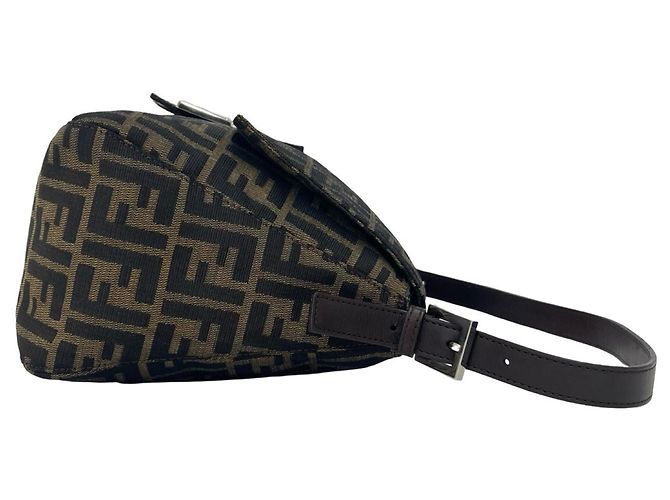 Fendi Mamma Bucket Zucca FF Logo Hardware Schultertasche Braun Schwarz - Ansicht 6
