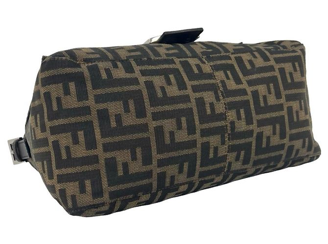Fendi Mamma Bucket Zucca FF Logo Hardware Schultertasche Braun Schwarz - Ansicht 7