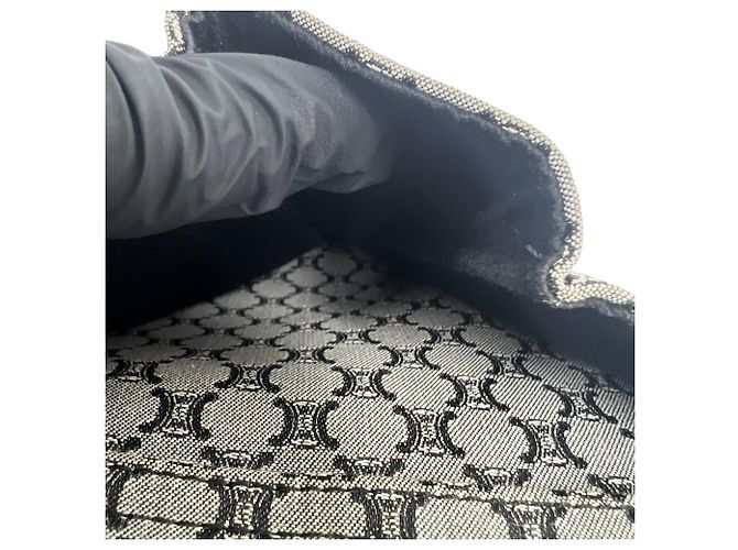 Céline Bolsa de ombro e bolsa de mão Celine Macadam Blazon Triomphe Pattern Marrom Preto - vista 10
