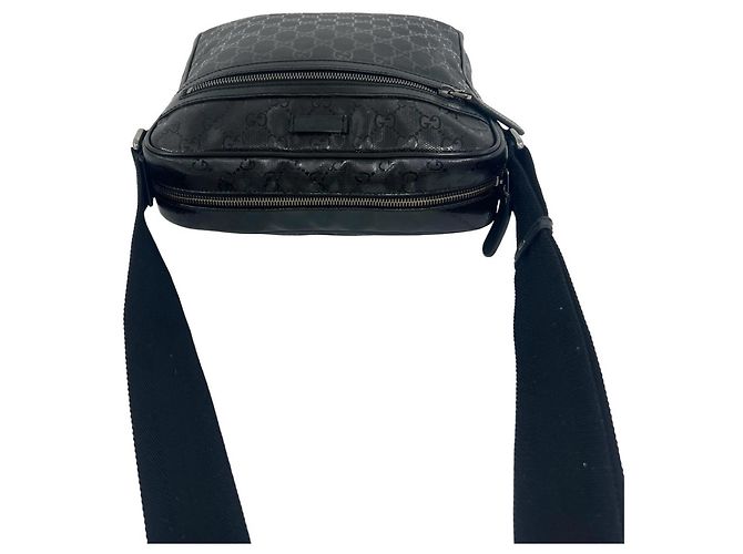 Borsa a tracolla Gucci GG Imprimé in pelle nera Nero - vista 4