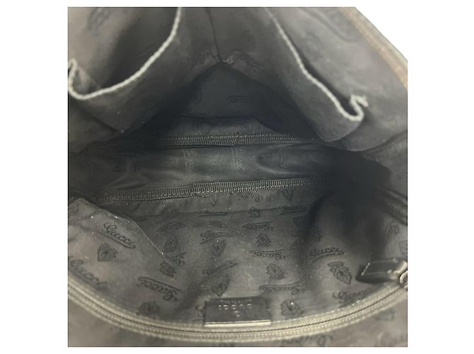 Borsa a tracolla Gucci GG Imprimé in pelle nera Nero - vista 9