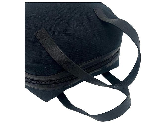 Sac à main Gucci en cuir et toile GG Pattern Noir - vue 4