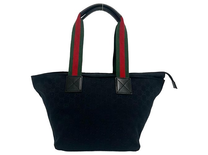 Gucci Sherry Line GG Canvas Handtasche Schwarz Rot Grün - Ansicht 3