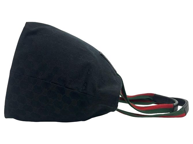 Gucci Sherry Line GG Canvas Handtasche Schwarz Rot Grün - Ansicht 6