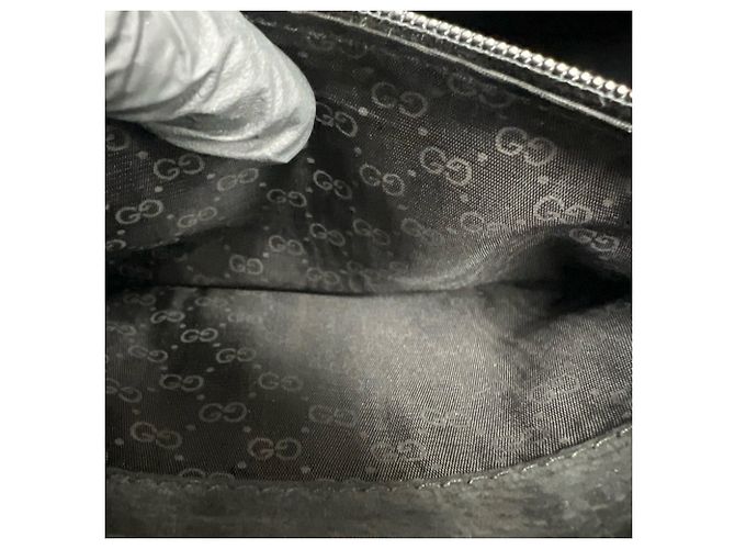 Gucci Vintage Interlocking G Schultertasche aus Leder Schwarz - Ansicht 10