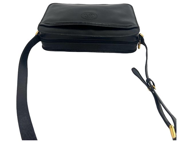 Gucci Vintage Interlocking G Schultertasche aus Leder Schwarz - Ansicht 4