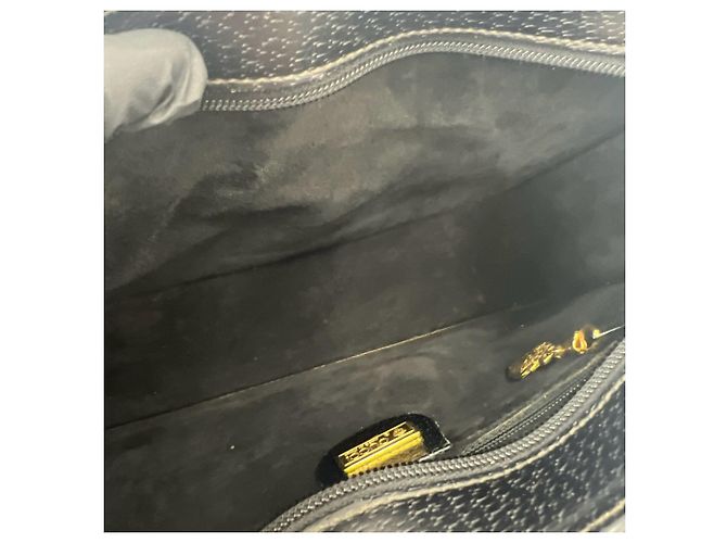 Gucci Vintage Interlocking G Schultertasche aus Leder Schwarz - Ansicht 9
