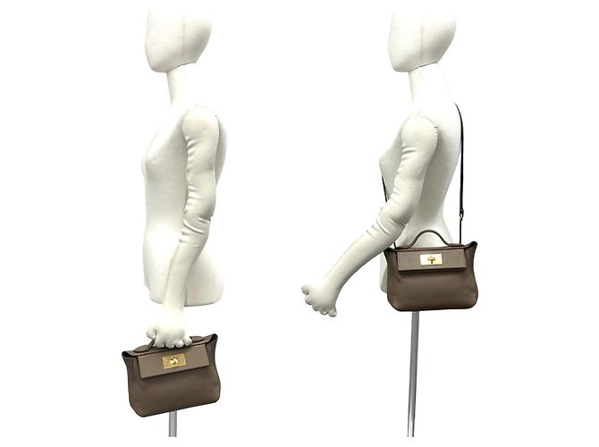 Hermès Hermes Sac Vingt-Quatre Mini 21 Shoulder Bag Castaño - vista 2