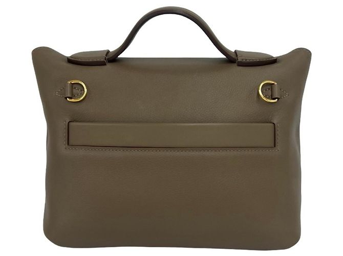 Hermès Hermes Sac Vingt-Quatre Mini 21 Shoulder Bag Castaño - vista 3