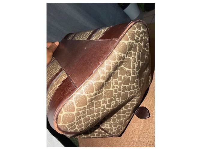 Borsa bowling Nina Ricci in pelle e tela monogrammata Marrone - vista 5