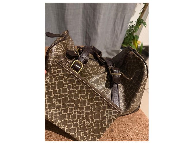 Borsa bowling Nina Ricci in pelle e tela monogrammata Marrone - vista 7
