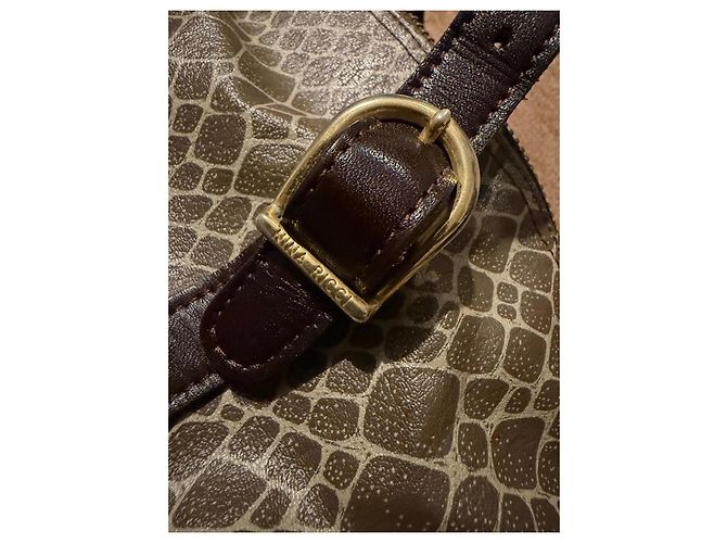 Borsa bowling Nina Ricci in pelle e tela monogrammata Marrone - vista 8