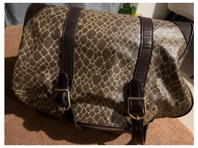 Borsa bowling Nina Ricci in pelle e tela monogrammata Marrone - vista 9