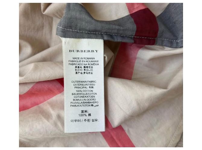 Camisa Túnica em Algodão Burberry Brit Check Preto Vermelho Bege Cinza - vista 4