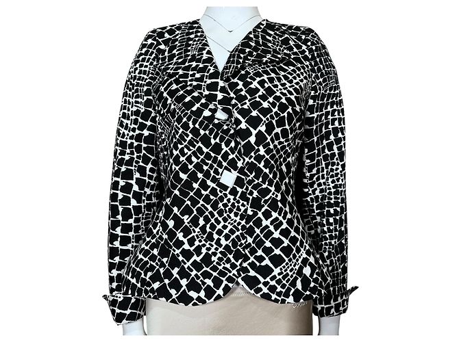 Autre Marque Blazer Elegance Paris Estampado Abstracto Blanco y Negro - vista 2