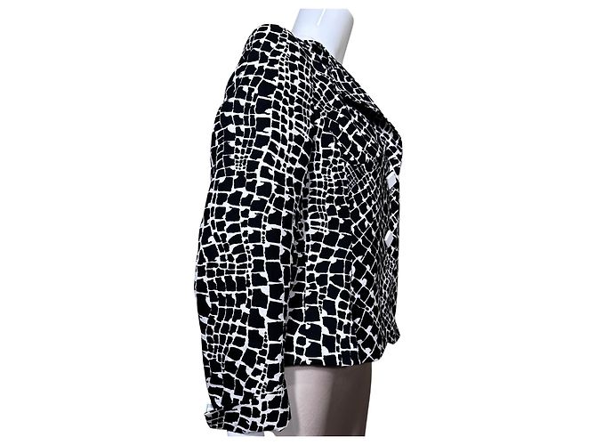 Autre Marque Blazer Elegance Paris Estampado Abstracto Blanco y Negro - vista 4