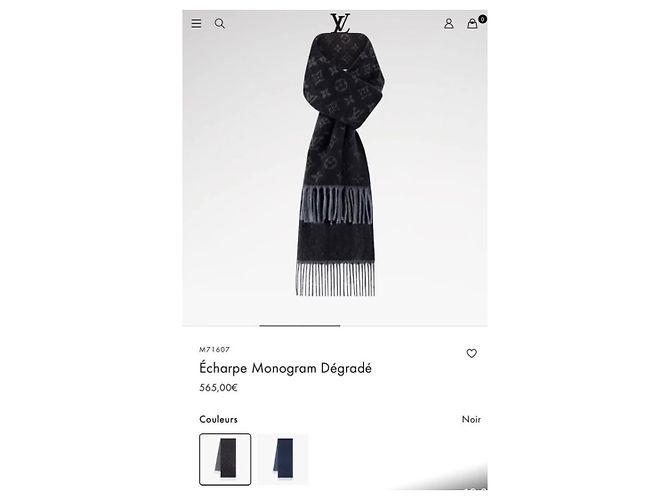 Sciarpa Louis Vuitton Monogram Degradé Nero Grigio - vista 2