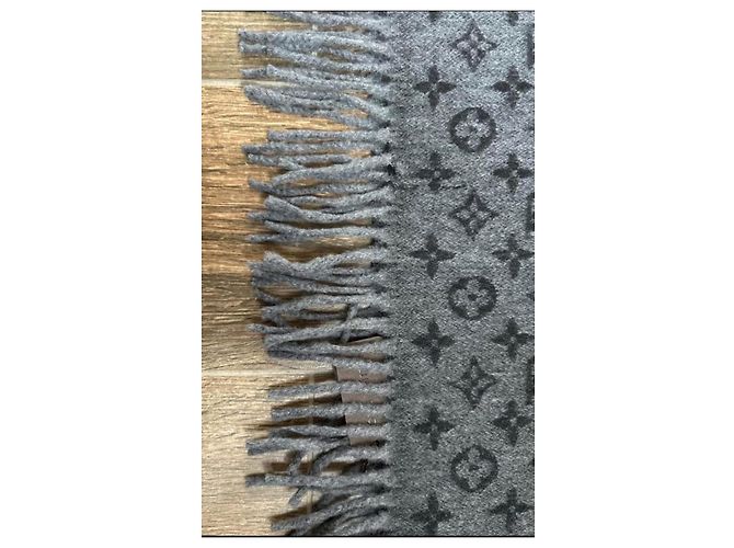 Sciarpa Louis Vuitton Monogram Degradé Nero Grigio - vista 6