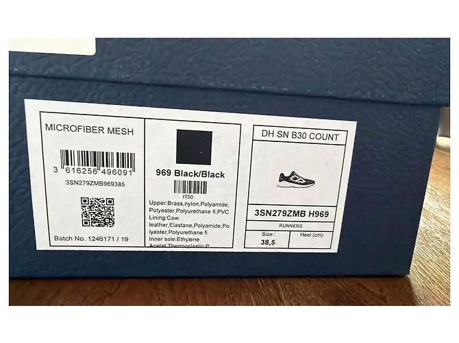 Dior Men’s B30 Countdown Sneaker Black Technical Mesh and Black Technical Fabric Size: 38.5  Complete with box  In very good condition throughout - view 4
