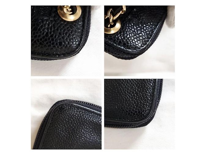Chanel Timeless Classic Caviar Leather Zip Around Wallet On Chain Black - view 5