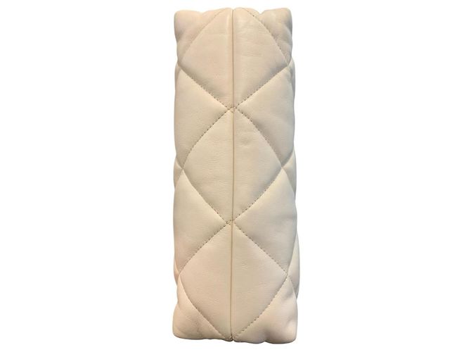 Chanel Small Shopping Bag aus gestepptem Lammleder Weiß - Ansicht 14