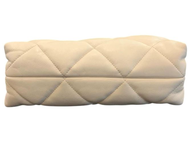Chanel Small Shopping Bag aus gestepptem Lammleder Weiß - Ansicht 7