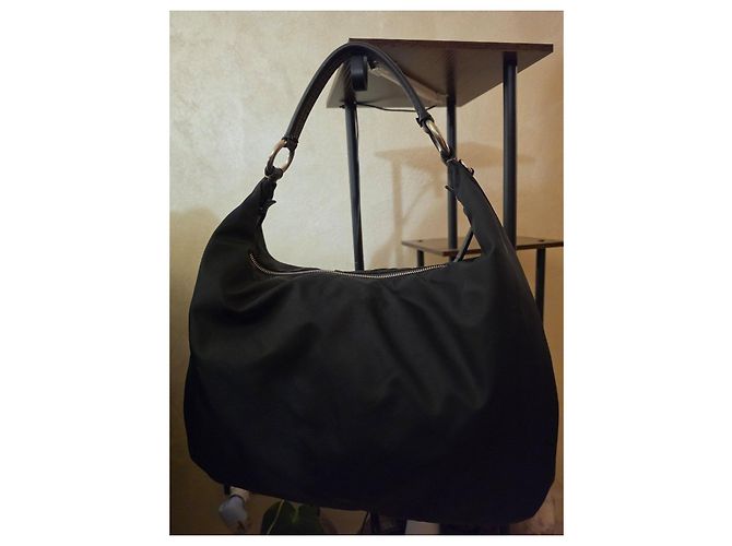 Prada Hobo-Taschen Nylon Leder Dunkelblau - Ansicht 14