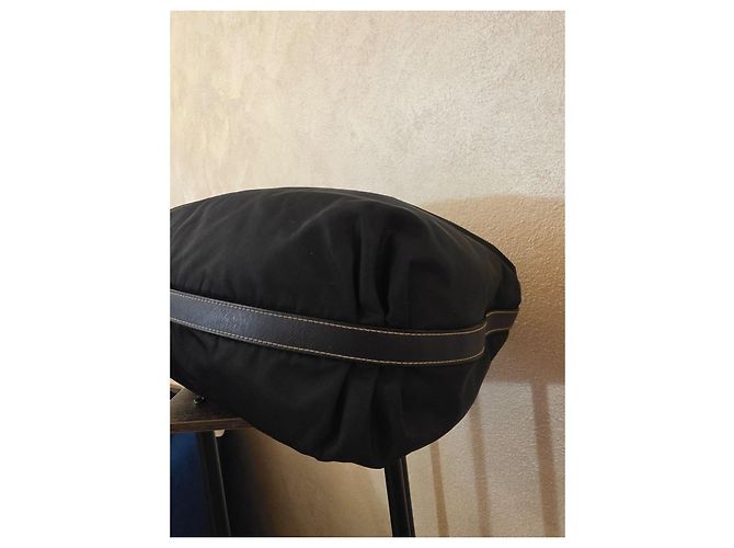 Prada Hobo-Taschen Nylon Leder Dunkelblau - Ansicht 17