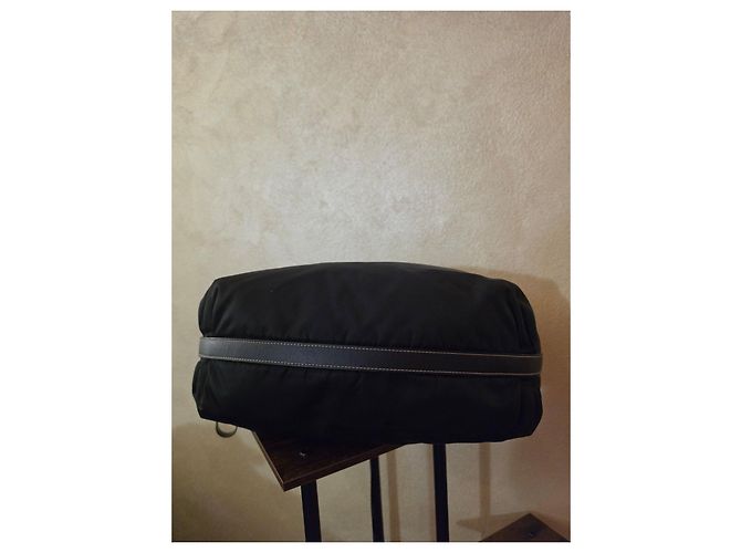 Prada Hobo-Taschen Nylon Leder Dunkelblau - Ansicht 5