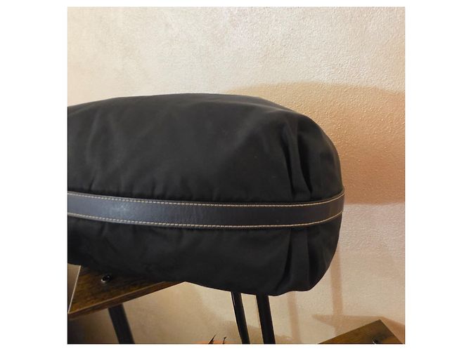 Prada Hobo-Taschen Nylon Leder Dunkelblau - Ansicht 6