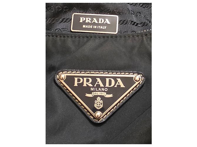 Prada Hobo-Taschen Nylon Leder Dunkelblau - Ansicht 9