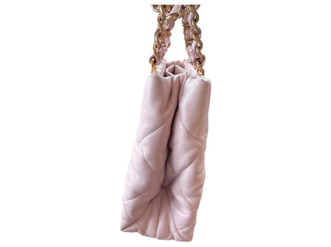 Timeless Borsa Shopping Tote Chanel CC Logo Matelasse Lambskin Chain Rosa - vista 14