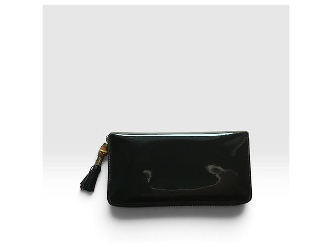 Cartera Gucci Bamboo de cuero charol Negro - vista 2