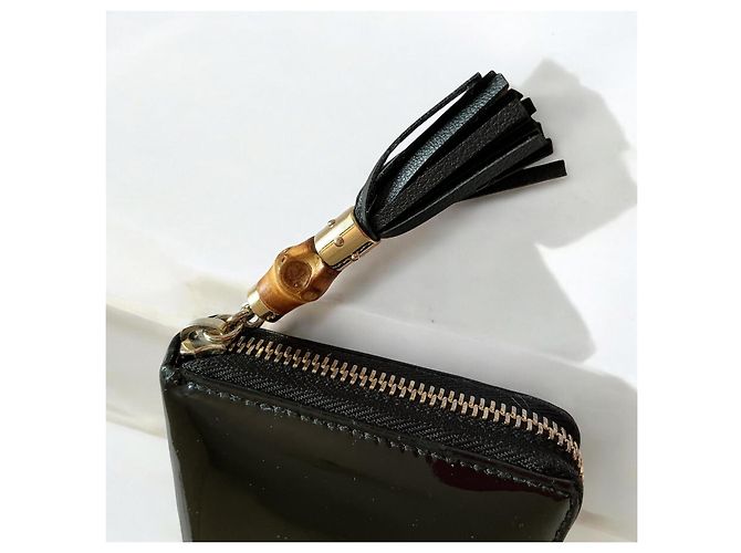 Cartera Gucci Bamboo de cuero charol Negro - vista 5
