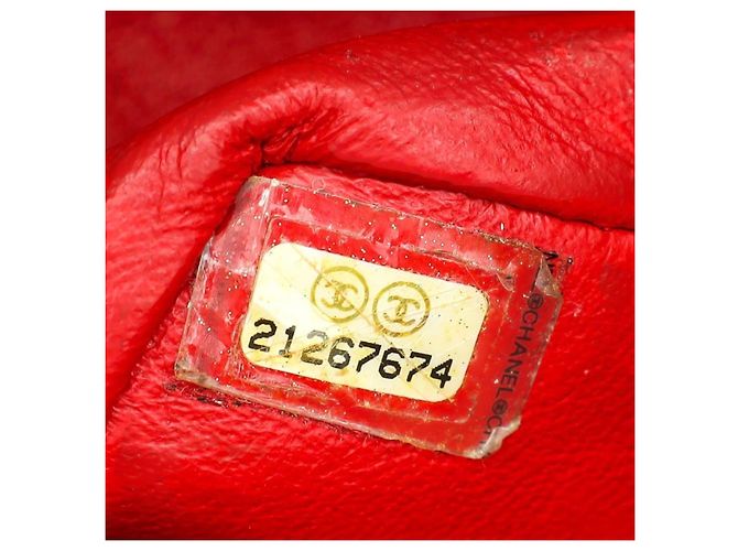 Bolso Chanel Classic Flap de charol rojo chevron Roja - vista 11