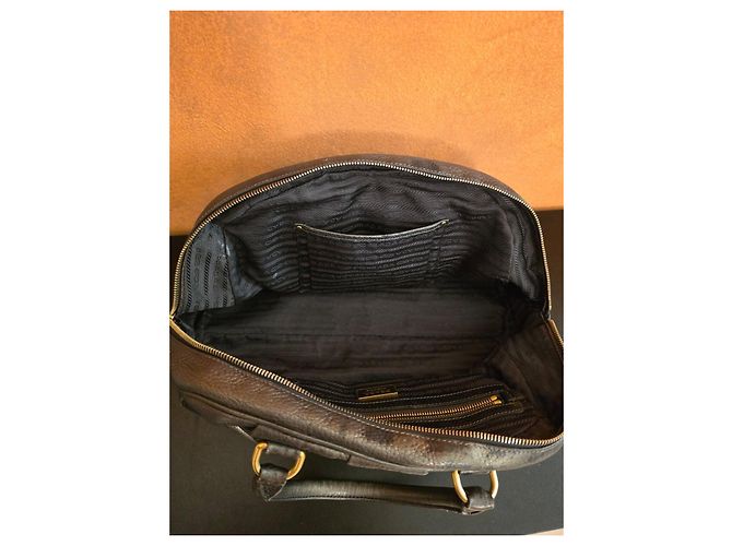 Prada Bags Leather Argento Bronzo - vista 14