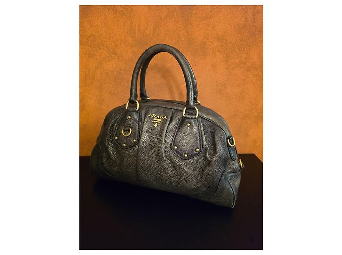 Prada Bags Leather Argento Bronzo - vista 2