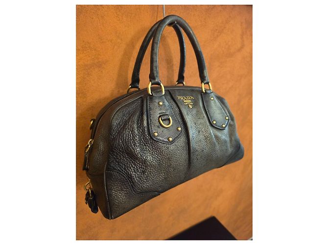 Prada Bags Leather Argento Bronzo - vista 3