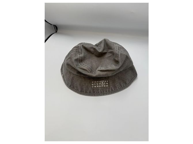 Maison Martin Margiela Maison Margiela Bucket hat in cotone lavato Grigio - vista 3