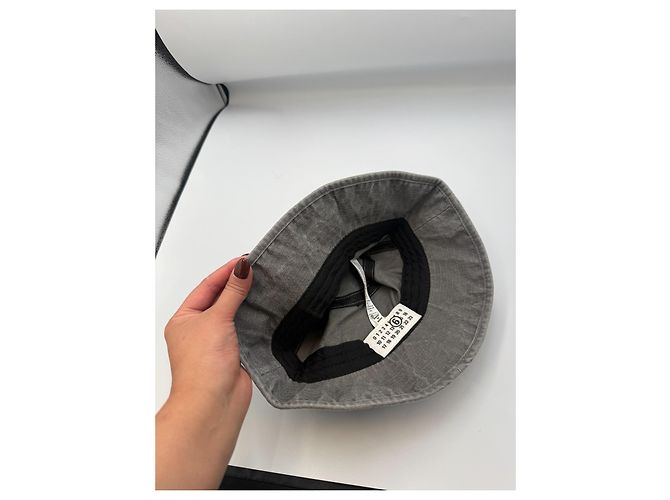 Maison Martin Margiela Maison Margiela Bucket hat in cotone lavato Grigio - vista 4