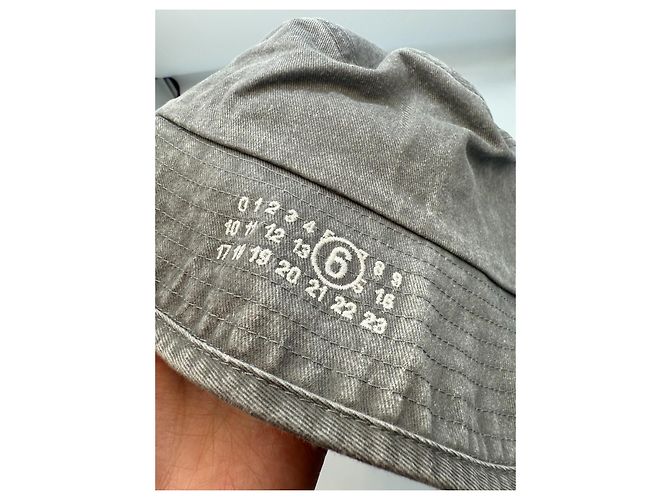 Maison Martin Margiela Maison Margiela Bucket hat in cotone lavato Grigio - vista 7