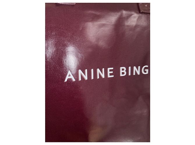 Borsa Tote Anine Bing Leo Coated Canvas Bordò - vista 3
