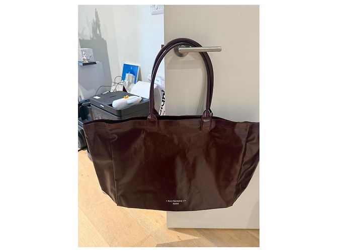 Borsa Tote Anine Bing Leo Coated Canvas Bordò - vista 6