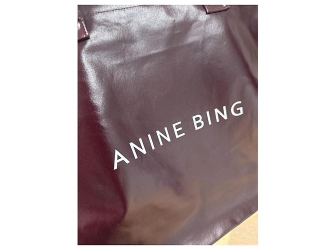 Borsa Tote Anine Bing Leo Coated Canvas Bordò - vista 7