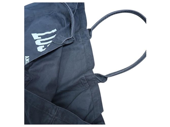 ANINE BING Leo canvas tote Paris University - grey washed Grigio - vista 11