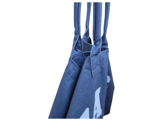 ANINE BING Leo canvas tote Paris University - blue washed - vista 11