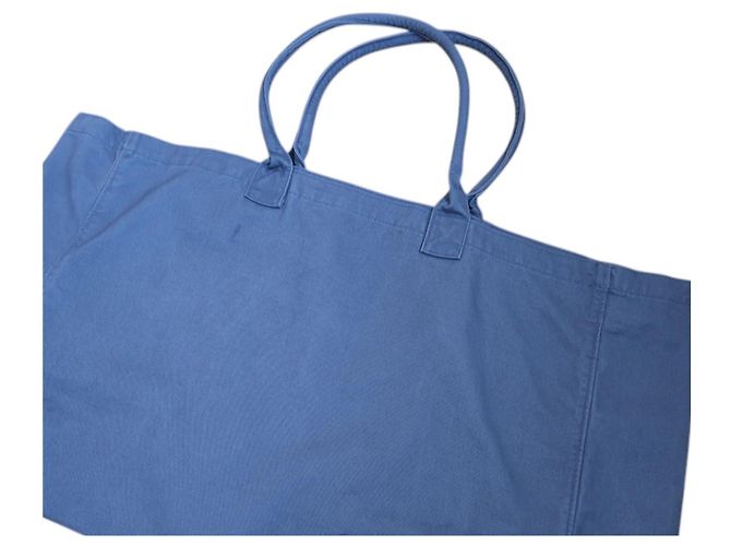 ANINE BING Leo canvas tote Paris University - blue washed - vista 4