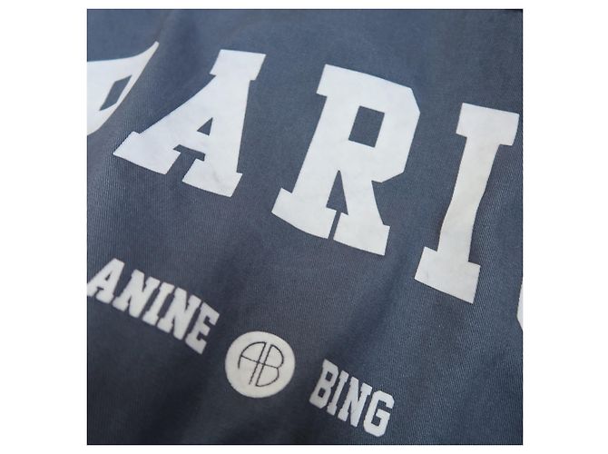 ANINE BING Leo canvas tote Paris University - blue washed - vista 5